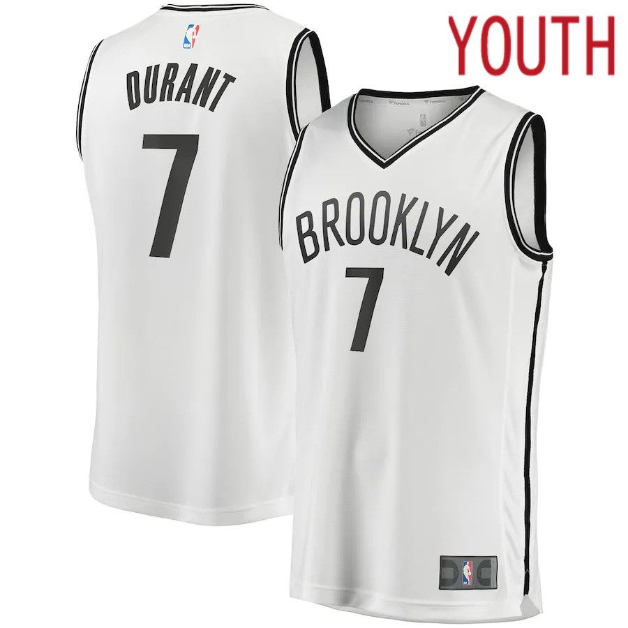 Youth Brooklyn Nets 7 Kevin Durant Fanatics Branded White Fast Break Player NBA Jersey